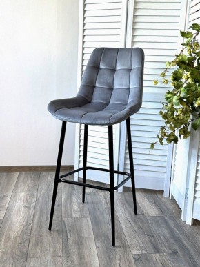 Барный стул ХОФМАН, цвет H-14 Серый, велюр / черный каркас М-City в Нижнекамске - nizhnekamsk.ok-mebel.com | фото 3
