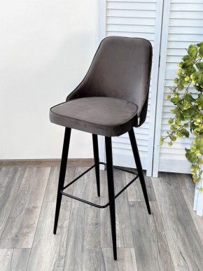 Барный стул NEPAL-BAR ГРАФИТ #14, велюр/ черный каркас (H=78cm) М-City в Нижнекамске - nizhnekamsk.ok-mebel.com | фото 4