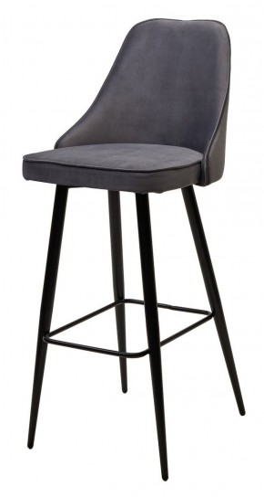 Барный стул NEPAL-BAR СЕРЫЙ #27, велюр/ черный каркас (H=78cm) М-City в Нижнекамске - nizhnekamsk.ok-mebel.com | фото