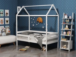 Детская кровать-домик из массива березы Соня-6 (800*1600) Белый/Лак в Нижнекамске - nizhnekamsk.ok-mebel.com | фото