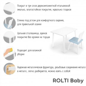 Детский комплект стол и стул «Облачко» Rolti Baby  (голубая столешница/белое сиденье/белые ножки) в Нижнекамске - nizhnekamsk.ok-mebel.com | фото 4