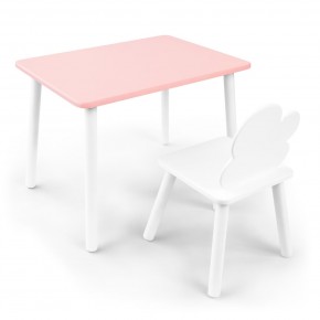 Детский комплект стол и стул «Облачко» Rolti Baby (розовый/белый, массив березы/мдф) в Нижнекамске - nizhnekamsk.ok-mebel.com | фото