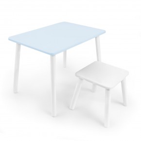 Детский комплект стол и табурет Rolti Baby (голубая столешница/белое сиденье/белые ножки) в Нижнекамске - nizhnekamsk.ok-mebel.com | фото