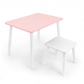 Детский комплект стол и табурет Rolti Baby (розовая столешница/белое сиденье/белые ножки) в Нижнекамске - nizhnekamsk.ok-mebel.com | фото
