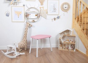 Детский стол Rolti Baby «Облачко»  (розовый/белый, массив березы/мдф) в Нижнекамске - nizhnekamsk.ok-mebel.com | фото 1