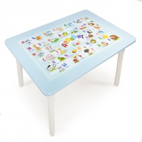 Детский стол с накладкой Алфавит  (Голубой/Белый) в Нижнекамске - nizhnekamsk.ok-mebel.com | фото 1