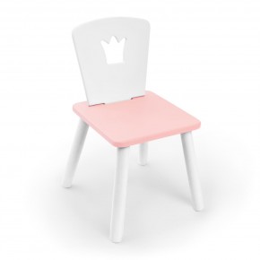 Детский стул Rolti Baby «Корона» (белый/розовый/белый, массив березы/мдф) в Нижнекамске - nizhnekamsk.ok-mebel.com | фото