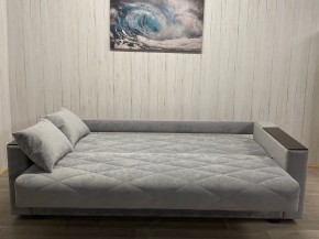 Диван Престиж-15 (НПБ+МДФ) велюр Sensey silver в Нижнекамске - nizhnekamsk.ok-mebel.com | фото 3