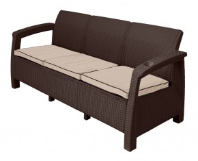 Диван Yalta Premium Sofa 3 Set (Ялта) шоколадный (+подушки под спину) в Нижнекамске - nizhnekamsk.ok-mebel.com | фото