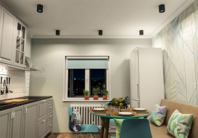 DK3090-BK+CY Светильник накладной IP 20, 10 Вт, GU5.3, LED, черный/голубой, пластик в Нижнекамске - nizhnekamsk.ok-mebel.com | фото 2