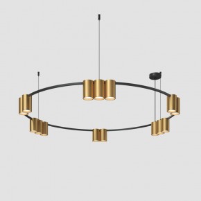 DK4067-BK+SG Подвесной светильник ORBIT, IP20, 15xGU10 LED, до 15 Вт, черный + сатинированное золото, алюминий в Нижнекамске - nizhnekamsk.ok-mebel.com | фото