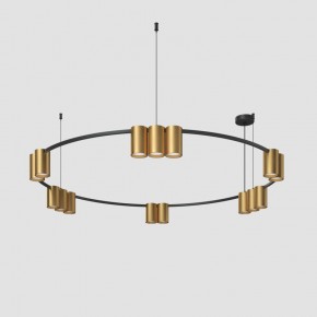 DK4067-BK+SG Подвесной светильник ORBIT, IP20, 15xGU10 LED, до 15 Вт, черный + сатинированное золото, алюминий в Нижнекамске - nizhnekamsk.ok-mebel.com | фото 2