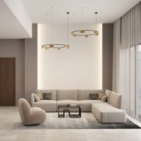 DK4067-BK+SG Подвесной светильник ORBIT, IP20, 15xGU10 LED, до 15 Вт, черный + сатинированное золото, алюминий в Нижнекамске - nizhnekamsk.ok-mebel.com | фото 4