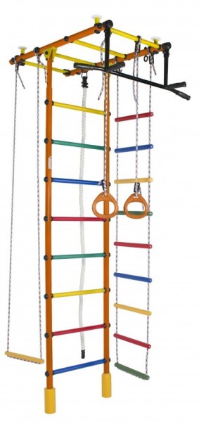 ДСК Атлант оранжевый радуга: турник, кольца, канат, трапеция, веревочная лестница в Нижнекамске - nizhnekamsk.ok-mebel.com | фото 1