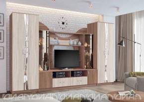 Гостиная Аллегро с 2 шкафами вариант-5 (Ясень светлый/тёмный) в Нижнекамске - nizhnekamsk.ok-mebel.com | фото