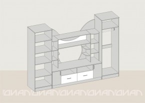Гостиная Аллегро с 2 шкафами вариант-5 (Ясень светлый/тёмный) в Нижнекамске - nizhnekamsk.ok-mebel.com | фото 2