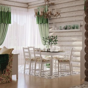 Комлект Вествик обеденный стол и четыре стула, массив сосны, цвет белый в Нижнекамске - nizhnekamsk.ok-mebel.com | фото 1