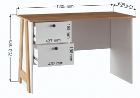 Компьютерный стол Теодора белый / крафт золотой в Нижнекамске - nizhnekamsk.ok-mebel.com | фото 3