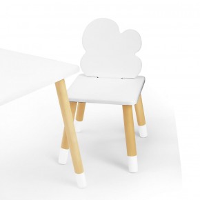 Комплект детской мебели стол и два стула Облачко (Белый/Белый/Береза) в Нижнекамске - nizhnekamsk.ok-mebel.com | фото 1