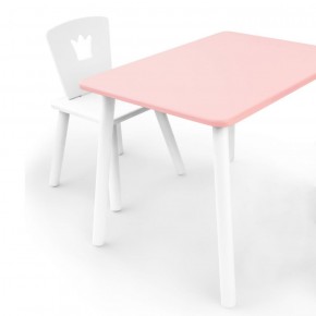 Комплект детской мебели стол и стул Корона (Розовый/Белый/Белый) в Нижнекамске - nizhnekamsk.ok-mebel.com | фото 1