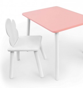 Комплект детской мебели стол и стул Облачко (Розывый/Белый/Белый) в Нижнекамске - nizhnekamsk.ok-mebel.com | фото