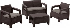 Комплект мебели Корфу сет (Corfu set) коричневый - серо-бежевый * в Нижнекамске - nizhnekamsk.ok-mebel.com | фото