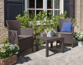 Комплект мебели Розарио балкон (Rosario balcony set) коричневый - серо-бежевый в Нижнекамске - nizhnekamsk.ok-mebel.com | фото 2