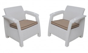 Комплект на балкон Yalta Premium Balcony Set (Ялта) белый (+подушки под спину) в Нижнекамске - nizhnekamsk.ok-mebel.com | фото 4