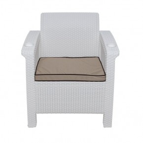 Комплект на балкон Yalta Premium Balcony Set (Ялта) белый (+подушки под спину) в Нижнекамске - nizhnekamsk.ok-mebel.com | фото 5