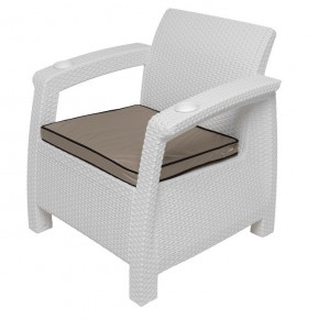 Комплект на балкон Yalta Premium Balcony Set (Ялта) белый (+подушки под спину) в Нижнекамске - nizhnekamsk.ok-mebel.com | фото 6