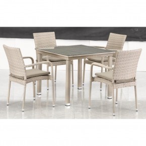Комплект плетеной мебели T256C/Y376C-W85 Latte (4+1) + подушки на стульях в Нижнекамске - nizhnekamsk.ok-mebel.com | фото 3