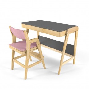 Комплект растущий стол и стул с чехлом 38 попугаев «Вуди» (Серый, Береза, Розовый) в Нижнекамске - nizhnekamsk.ok-mebel.com | фото