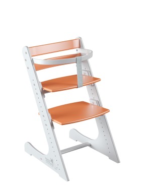 Комплект растущий стул и жесткий ограничитель Конёк Горбунёк Комфорт  (Бело-оранжевый) в Нижнекамске - nizhnekamsk.ok-mebel.com | фото