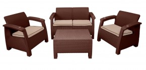 Комплект уличной мебели Yalta Premium Terrace Set (Ялта) шоколадый (+подушки под спину) в Нижнекамске - nizhnekamsk.ok-mebel.com | фото