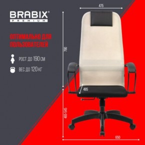 Кресло BRABIX PREMIUM "Ultimate EX-800" пластик, плотная двойная сетка Х2, черное/бежевое, 532916 в Нижнекамске - nizhnekamsk.ok-mebel.com | фото 6