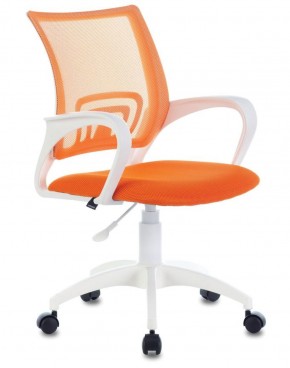 Кресло BRABIX "Fly MG-396W", пластик белый, сетка, оранжевое, 532401, MG-396W_532401 в Нижнекамске - nizhnekamsk.ok-mebel.com | фото