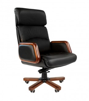 Кресло для руководителя CHAIRMAN 417 (Натуральная кожа) Черное в Нижнекамске - nizhnekamsk.ok-mebel.com | фото