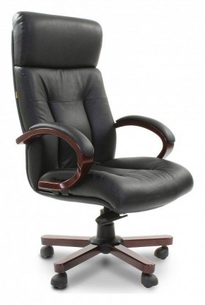 Кресло для руководителя Chairman 421 черный/орех темный, черный в Нижнекамске - nizhnekamsk.ok-mebel.com | фото