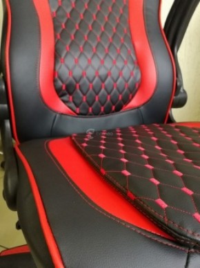 Кресло геймерское Barneo K-37 (черная экокожа красные вставки) в Нижнекамске - nizhnekamsk.ok-mebel.com | фото