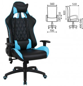 Кресло компьютерное BRABIX "GT Master GM-110" (черное/голубое) 531928 в Нижнекамске - nizhnekamsk.ok-mebel.com | фото 2