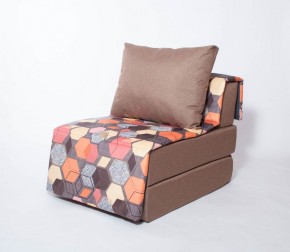 Кресло-кровать бескаркасное Харви (коричневый-геометрия браун) в Нижнекамске - nizhnekamsk.ok-mebel.com | фото 1