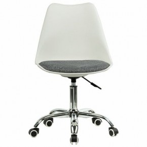 Кресло стул BRABIX "Eames MG-310 CH", хром, пластик белый, ткань серая, 532924 в Нижнекамске - nizhnekamsk.ok-mebel.com | фото