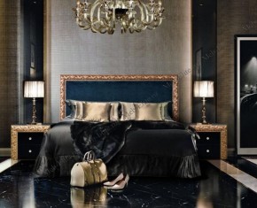 Кровать 2-х спальная (1,8 м) Тиффани Premium черная/золото с мягким элементом (Антрацит) с подъемным механизмом (ТФКР180-3[3](П) в Нижнекамске - nizhnekamsk.ok-mebel.com | фото 2