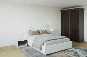 Кровать Берлин с ПМ 1200 (экокожа белая) в Нижнекамске - nizhnekamsk.ok-mebel.com | фото 2