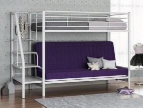 Кровать двухъярусная с диваном "Мадлен-3" (Белый/Фиолетовы) в Нижнекамске - nizhnekamsk.ok-mebel.com | фото 1