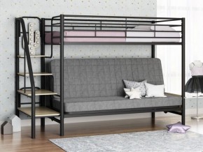 Кровать двухъярусная с диваном "Мадлен-3" (Черный/Серый) в Нижнекамске - nizhnekamsk.ok-mebel.com | фото 1