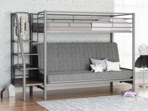 Кровать двухъярусная с диваном "Мадлен-3" (Серый/Серый) в Нижнекамске - nizhnekamsk.ok-mebel.com | фото