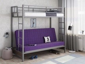 Кровать двухъярусная с диваном "Мадлен" (Серый/Фиолетовый) в Нижнекамске - nizhnekamsk.ok-mebel.com | фото