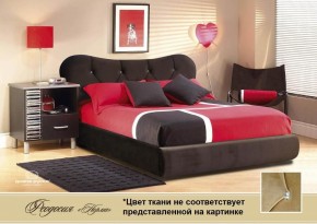 Кровать Феодосия 1400 со стразами в к/з "Классик 307 коричневый" (серия Норма) +основание +ПМ в Нижнекамске - nizhnekamsk.ok-mebel.com | фото