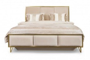 Кровать Lara 1600 с мягким изголовьем + основание (белый глянец) в Нижнекамске - nizhnekamsk.ok-mebel.com | фото